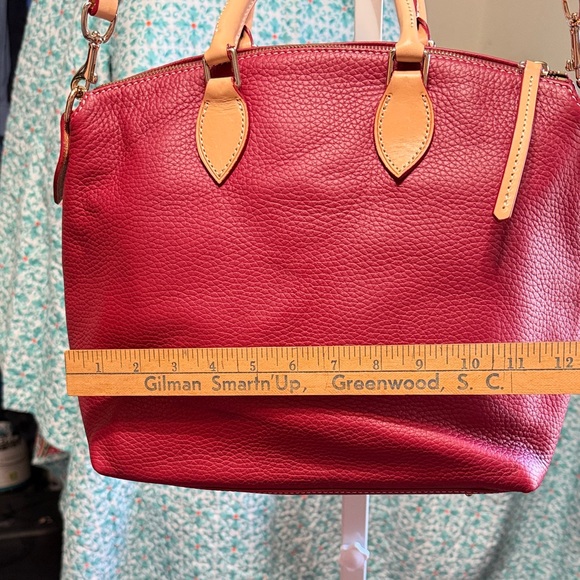 Dooney & Bourke Cherry Red Satchel with matching pouch - Picture 8 of 16